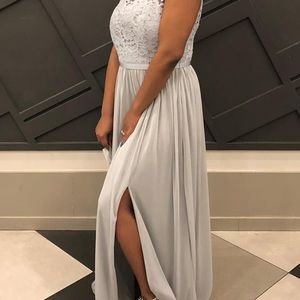 Gray bridesmaids dress